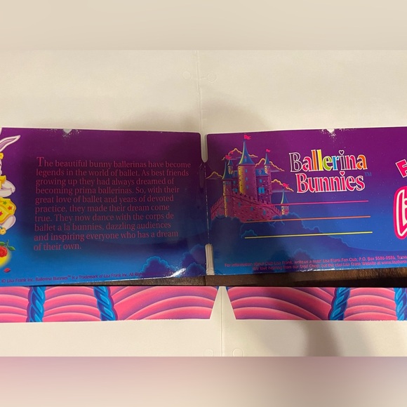 Lisa Frank Ballerina Bunnies Folder Portfolio Unpunched Fantastic World Set Of 2 - Picture 4 of 9